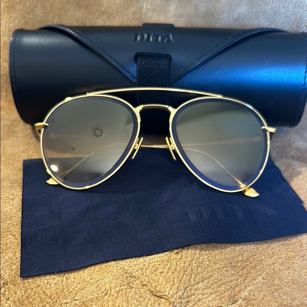 DITA Gold Frame Aviator Sunglasses